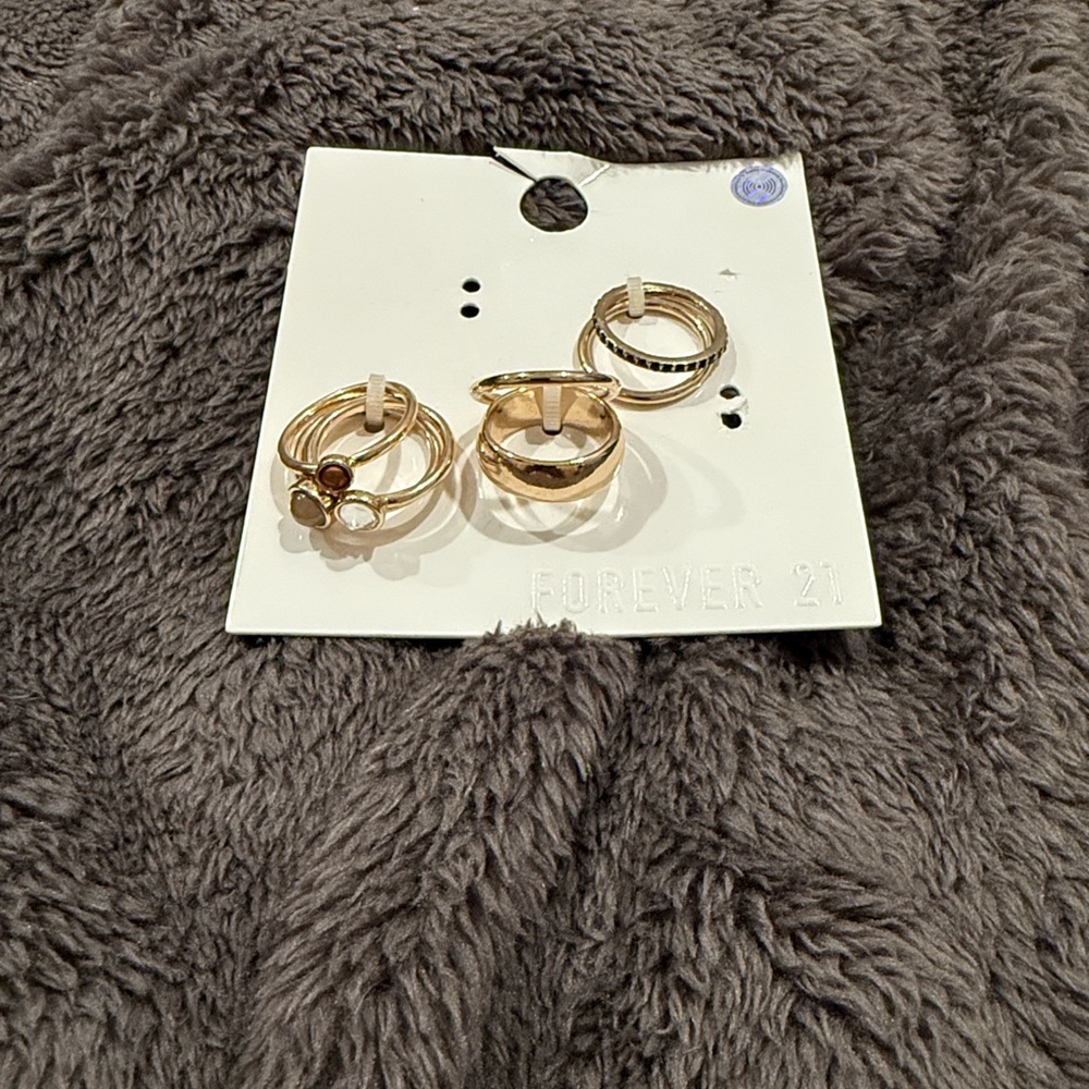 Forever 21 Gold and Brown Ring Set